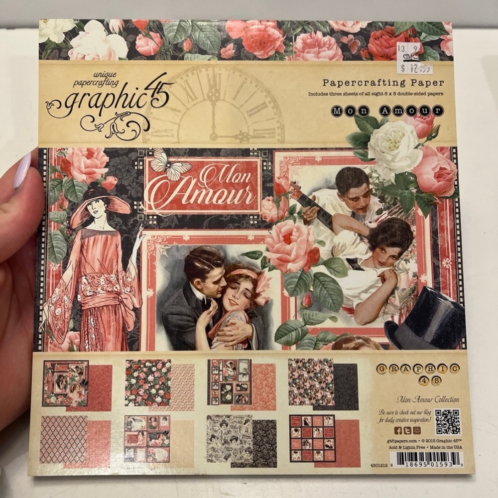 NEW GRAPHIC 45 Mon Amor Collector's Edition Pack 2015 8"X8” 24 sheets